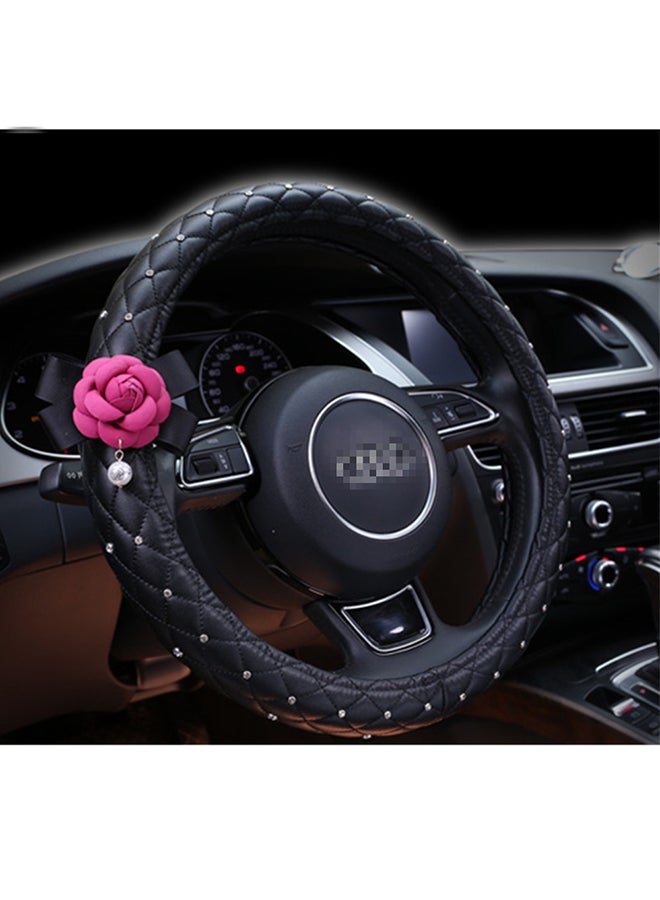 Crystal Flower Decor Steering Wheel Cover - Image 3